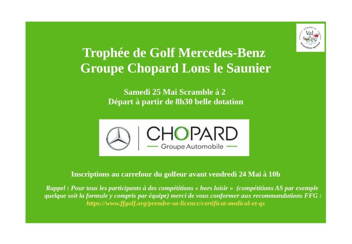 Trophée de Golf Mercedes-Benz Groupe Chopard Lons le Saunier